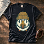 Beanie Puffin 6 — Black Comfort Colors tee