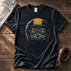 Biker Owl 6 — Black Comfort Colors tee