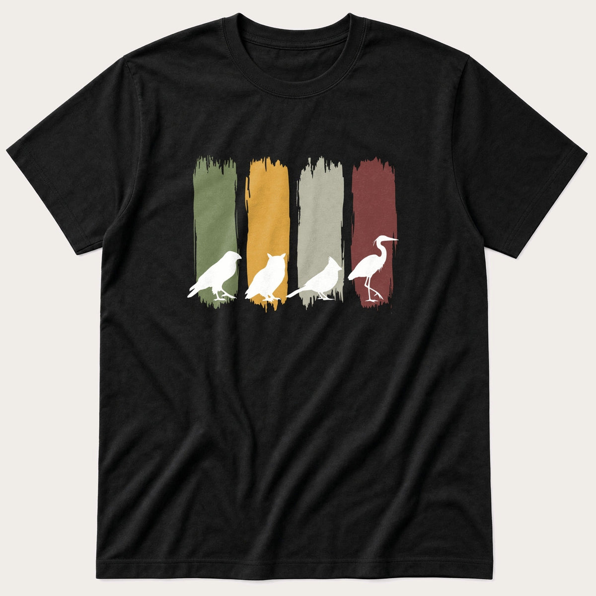 Bird Tribal Paint — Black T-Shirt