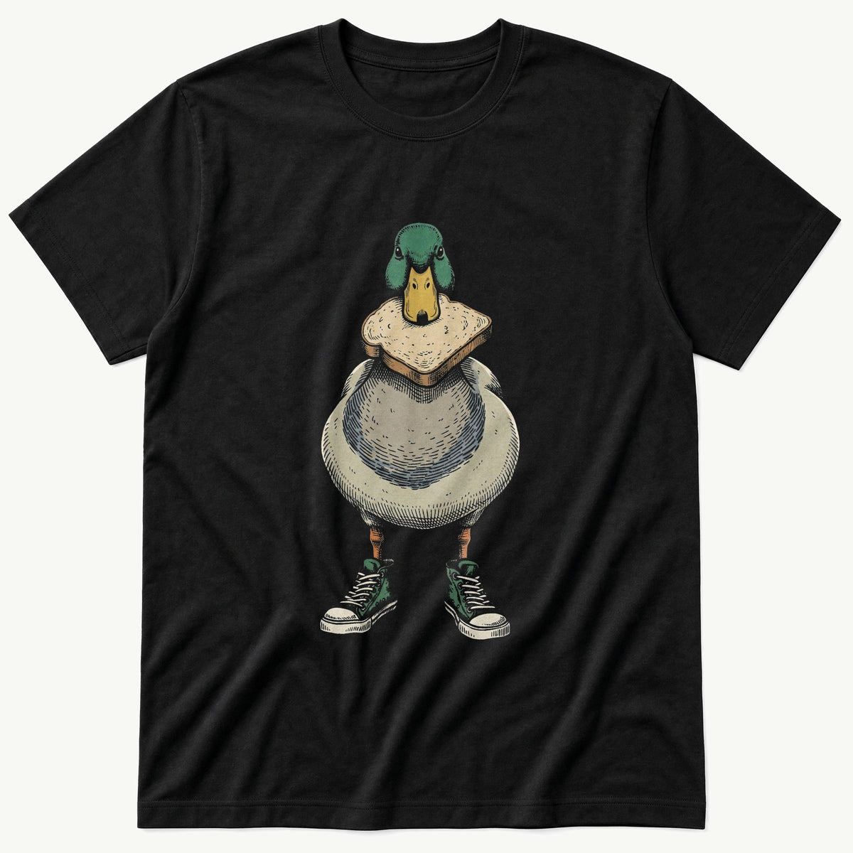 Bread Duck — Black T-Shirt