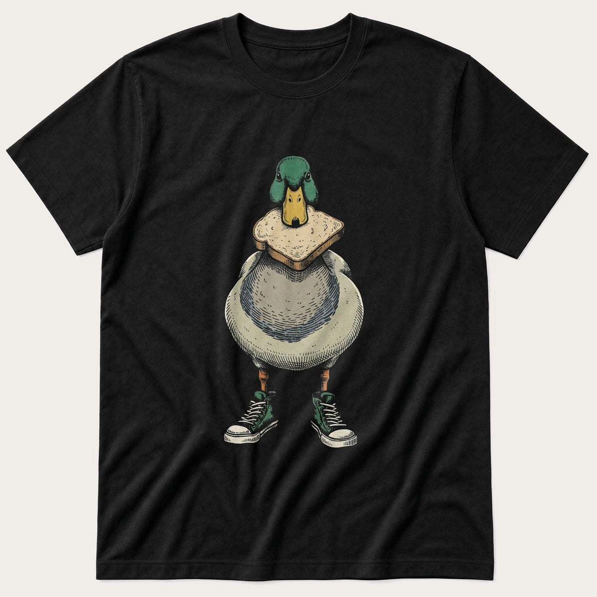Bread Duck — Black T-Shirt