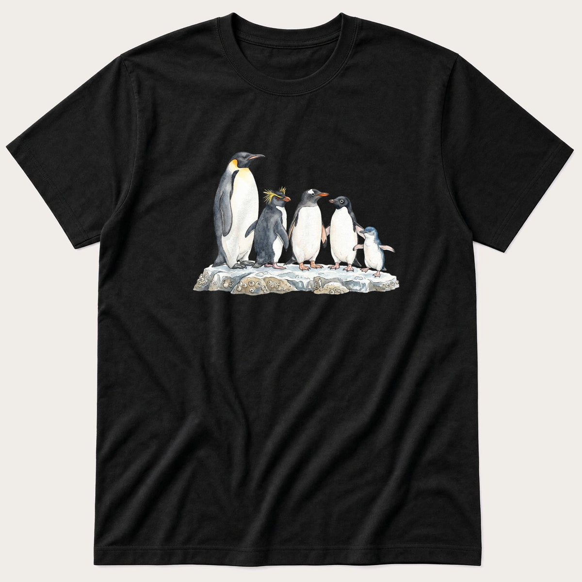 Breeds Of Penguins 3 — Black T-Shirt