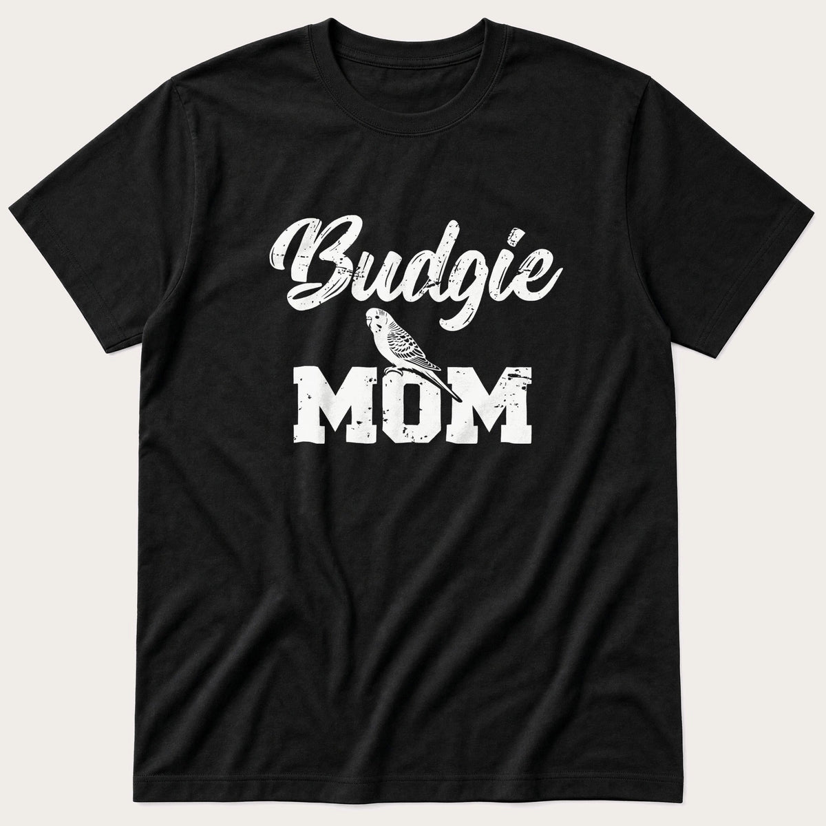 Budgie Mom — Black T-Shirt