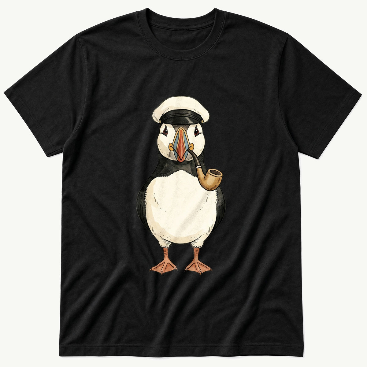 Cap Puffin 4 — Black T-Shirt