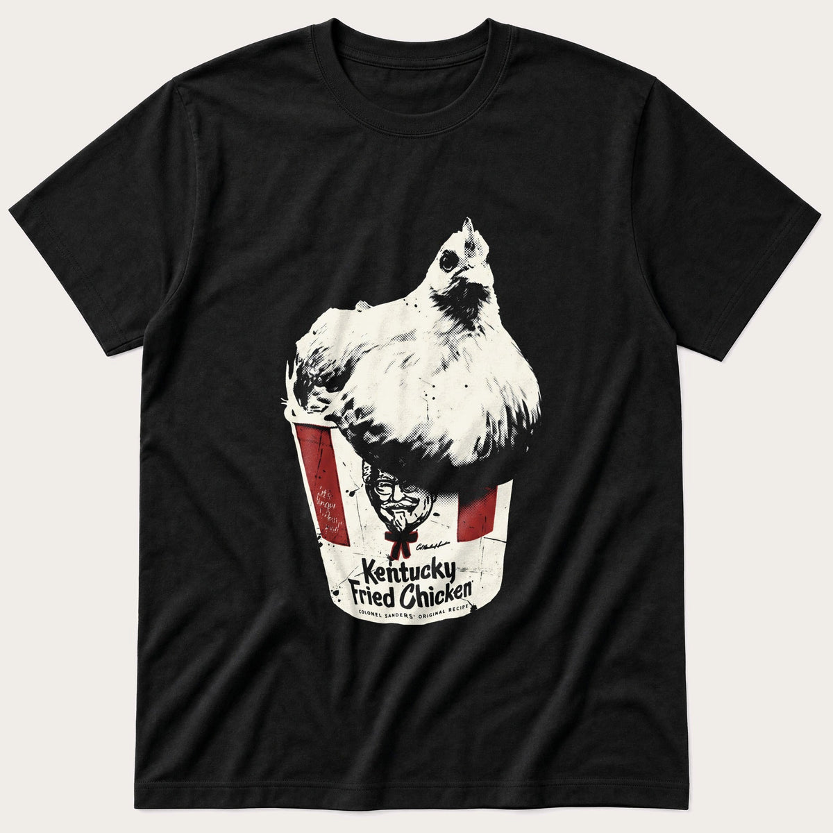 Chicken Bucket 4 — Black T-Shirt