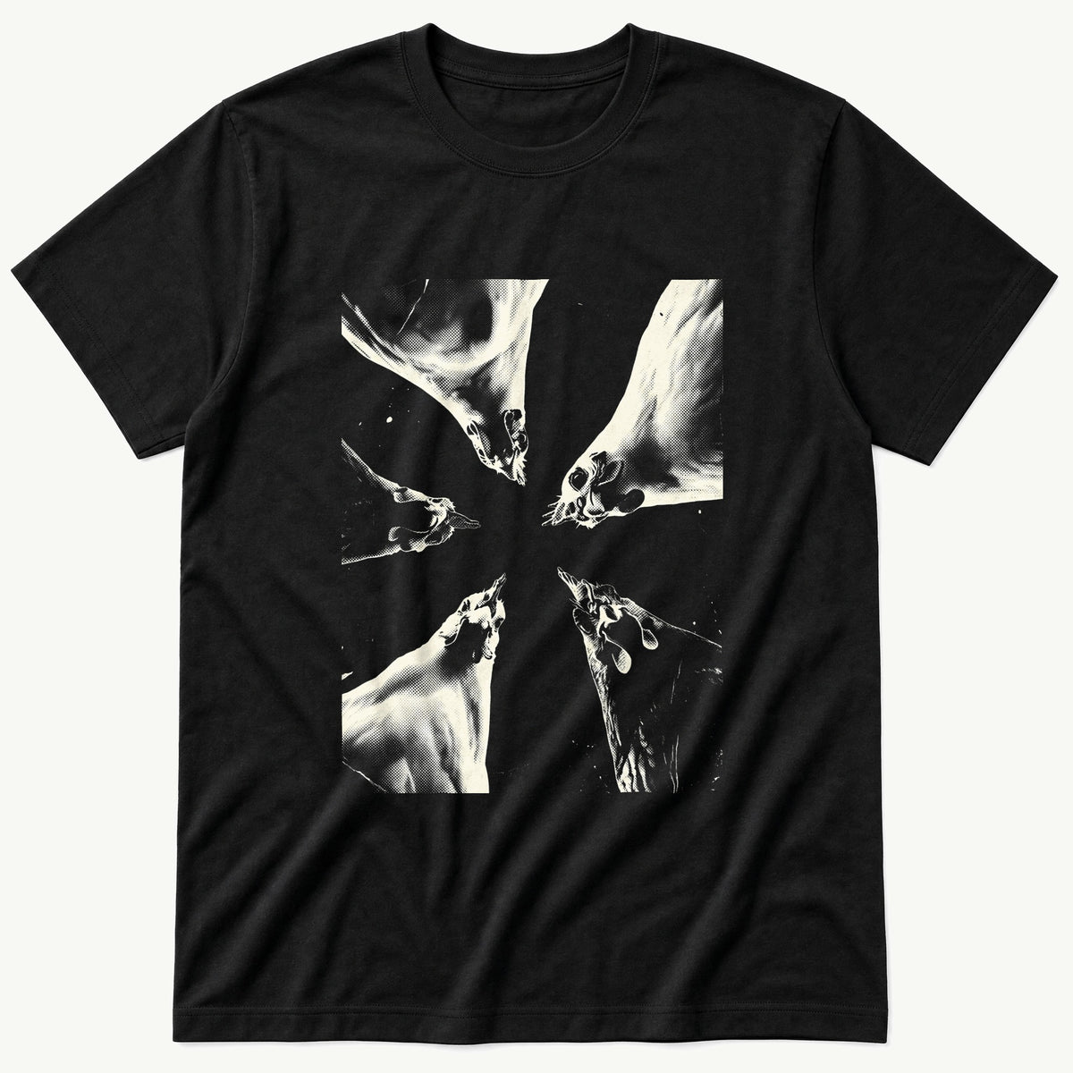Chicken Flock 5 — Black T-Shirt