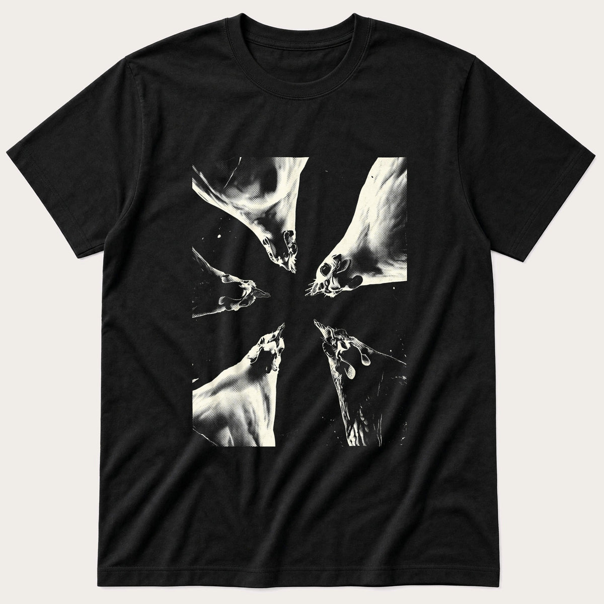 Chicken Flock 5 — Black T-Shirt