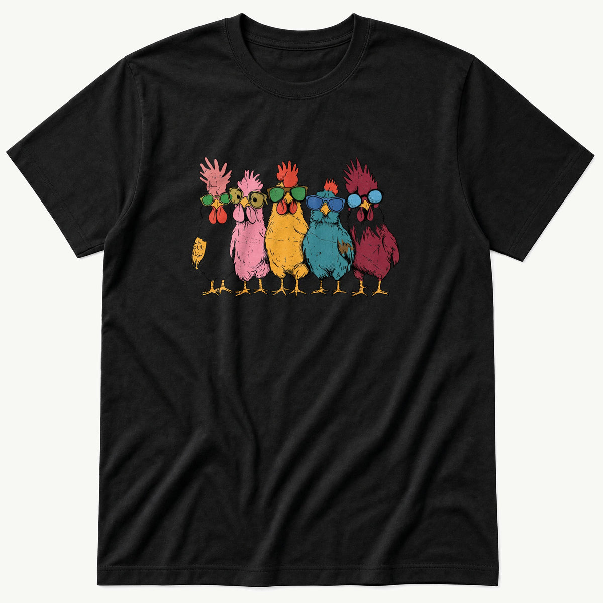 Chicken lineup — Black T-Shirt