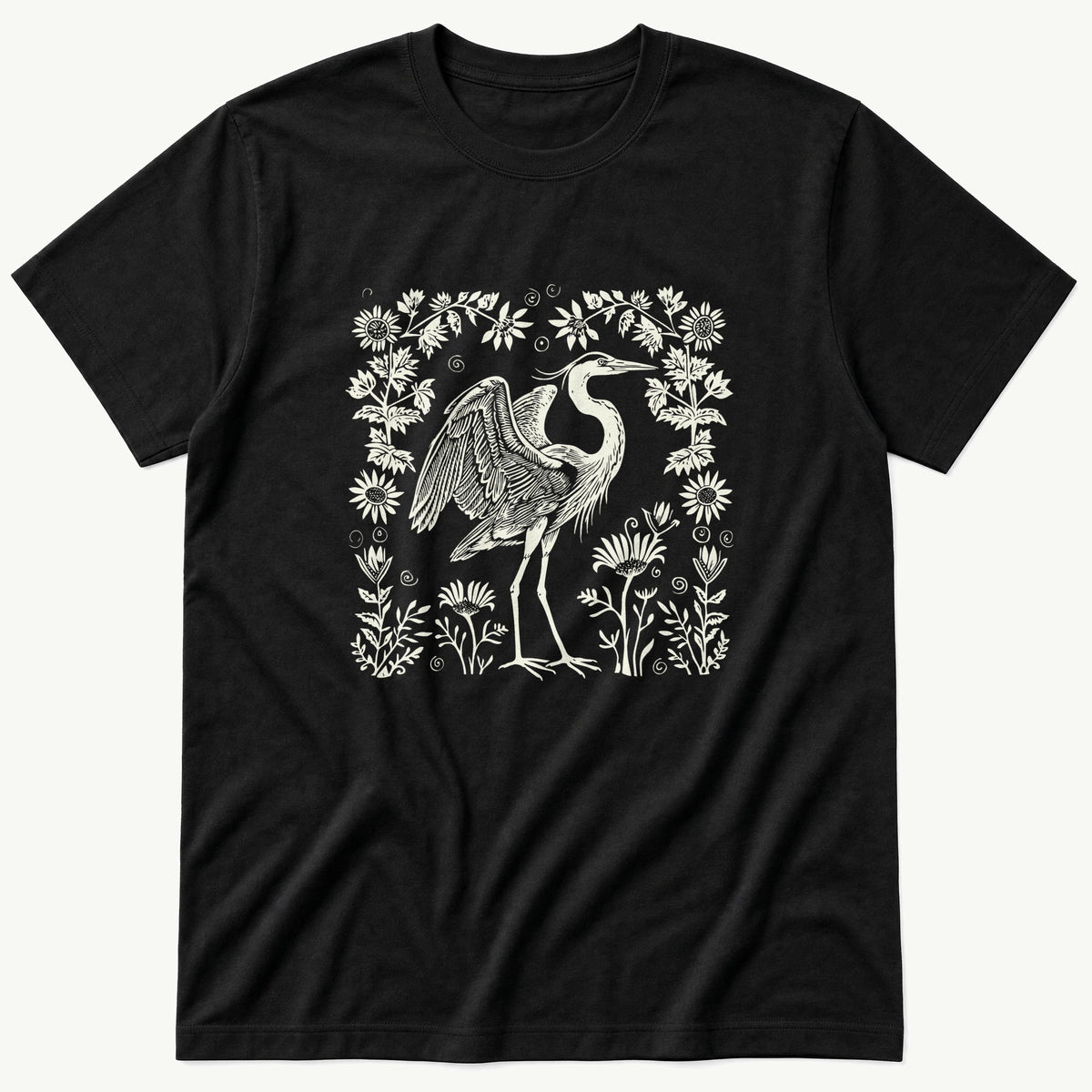 Crane 44 — Black T-Shirt