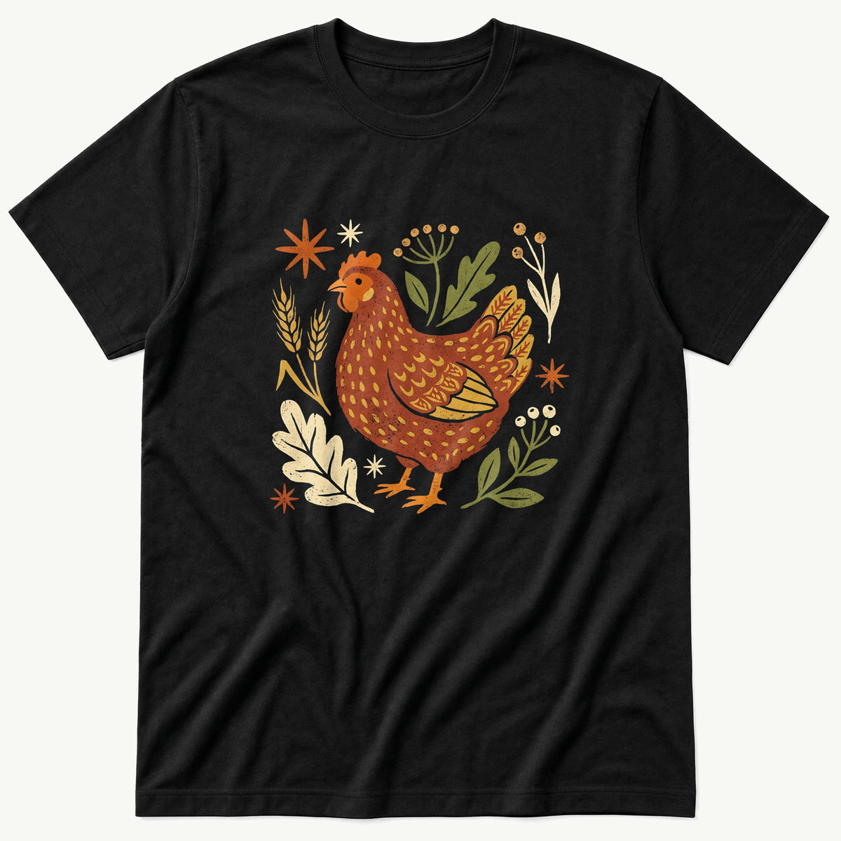 Cutout Hen 2 — Black T-Shirt
