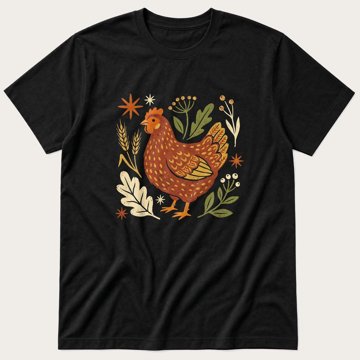 Cutout Hen 2 — Black T-Shirt