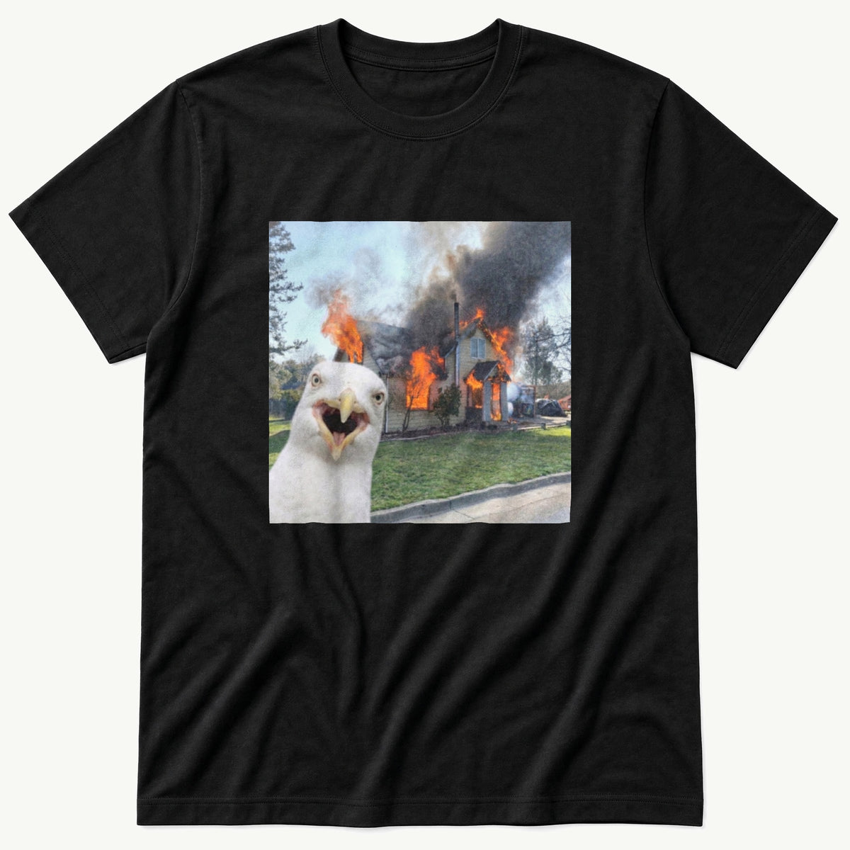 Disaster Seagull 4 — Black T-Shirt