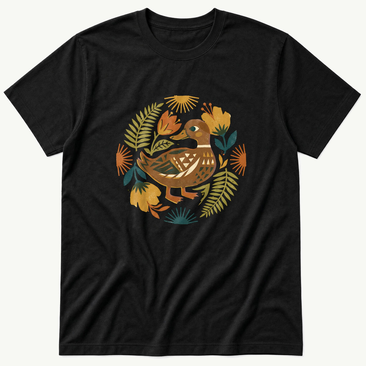 Duck Cutout 2 — Black T-Shirt