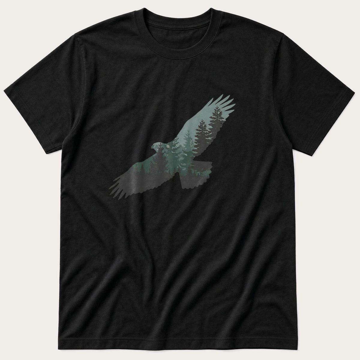 Eagle Treeline Shiloette — Black T-Shirt