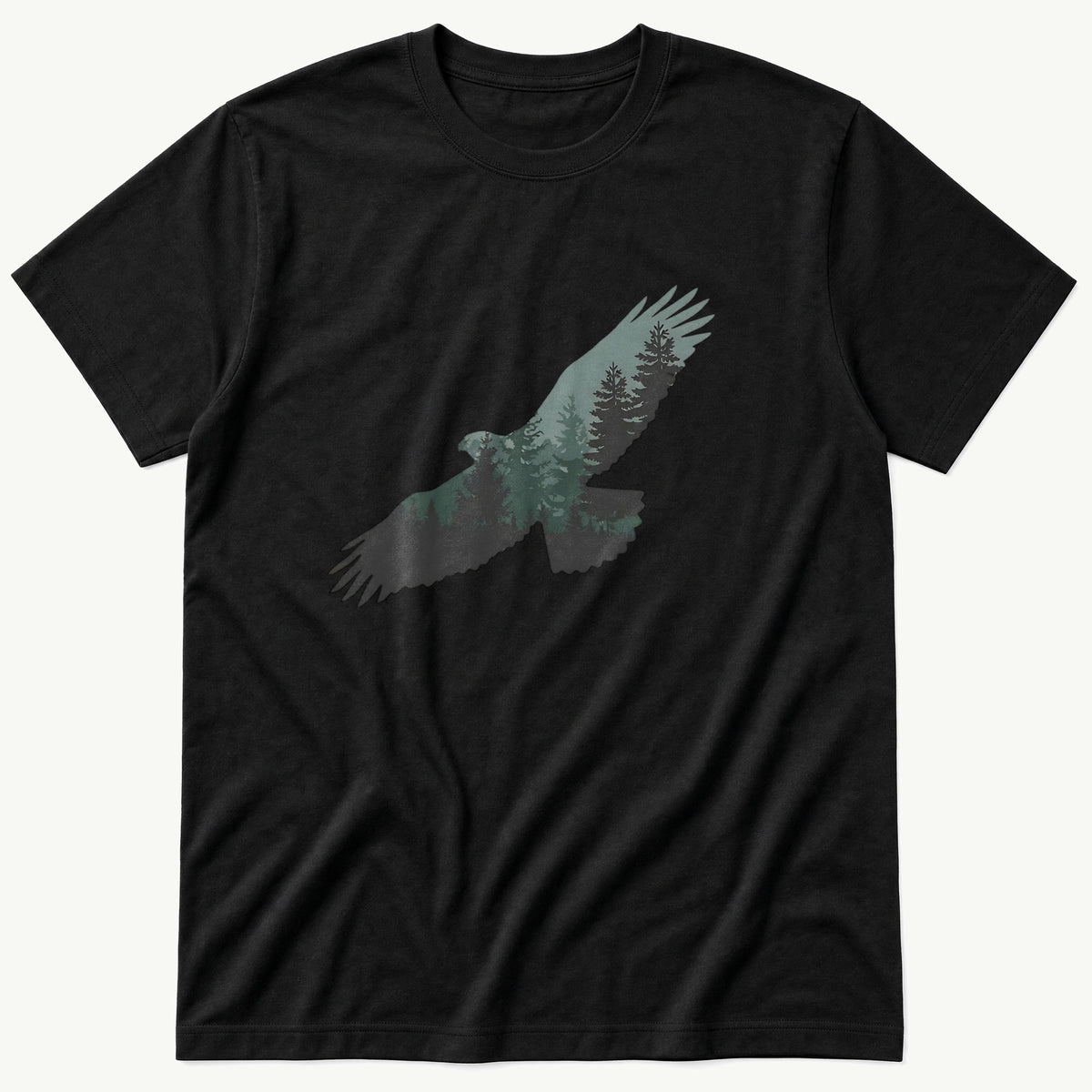 Eagle Treeline Shiloette — Black T-Shirt