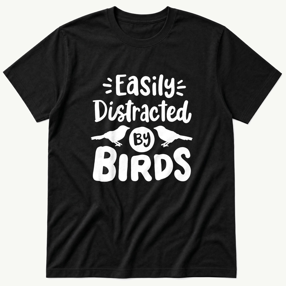 Easliy Distracted Text — Black T-Shirt