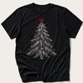 Feather Christmas Tree — Black T-Shirt