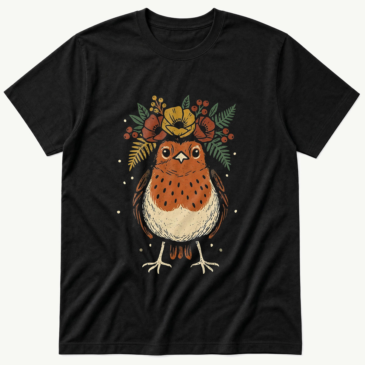 Flower Crown — Black T-Shirt