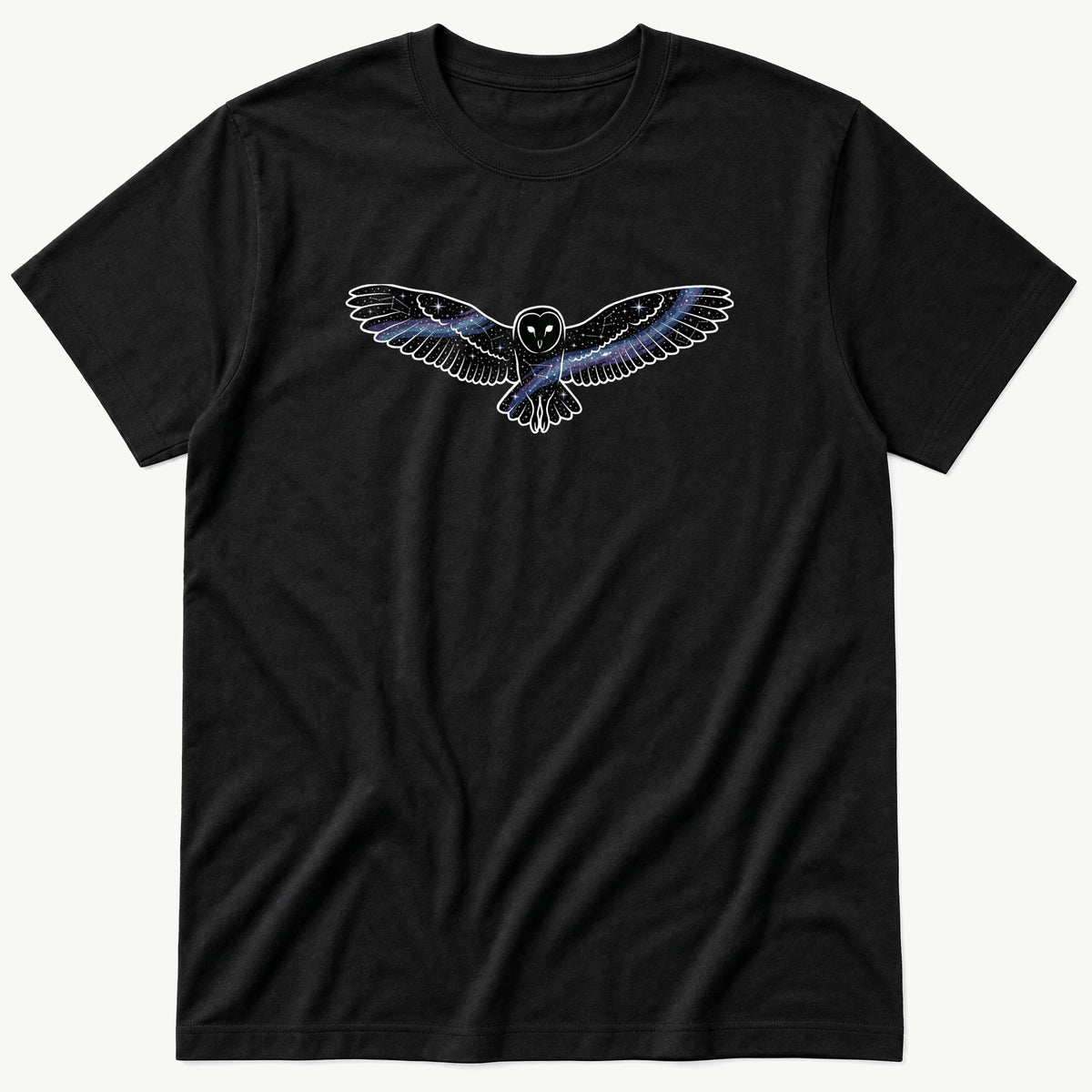 Galaxy owl — Black T-Shirt