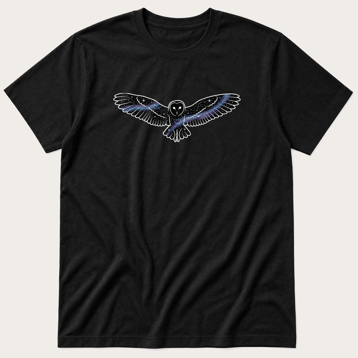 Galaxy owl — Black T-Shirt