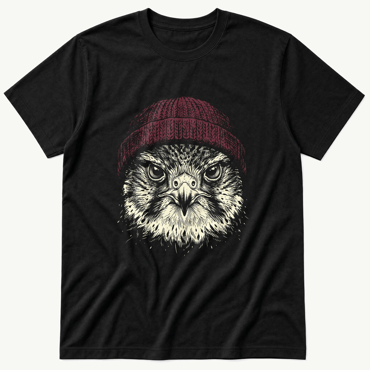 Hawk Beanie 44 — Black T-Shirt