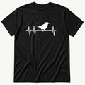 Heartbeat Bird — Black T-Shirt