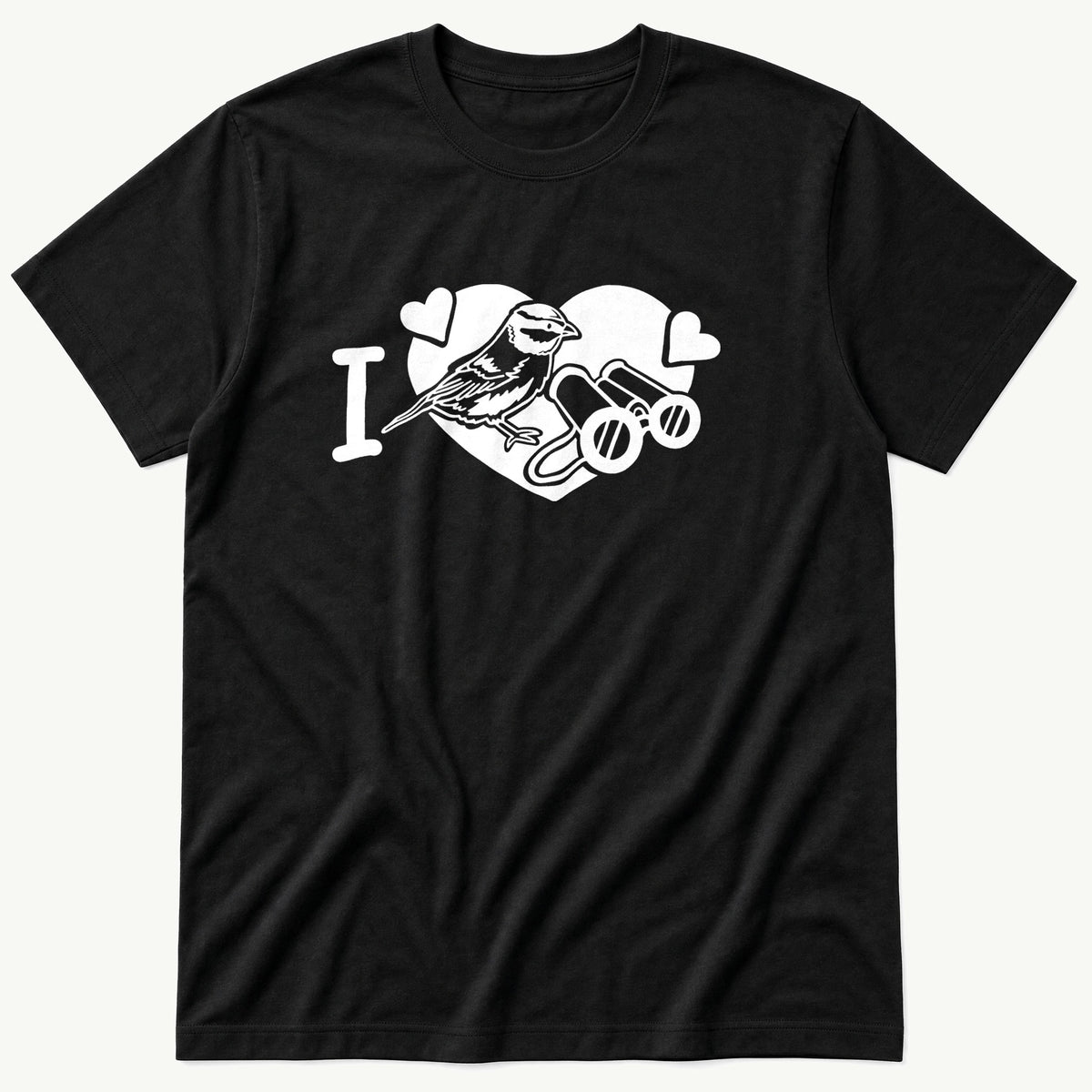I LOVE BIRDS 110 — Black T-Shirt