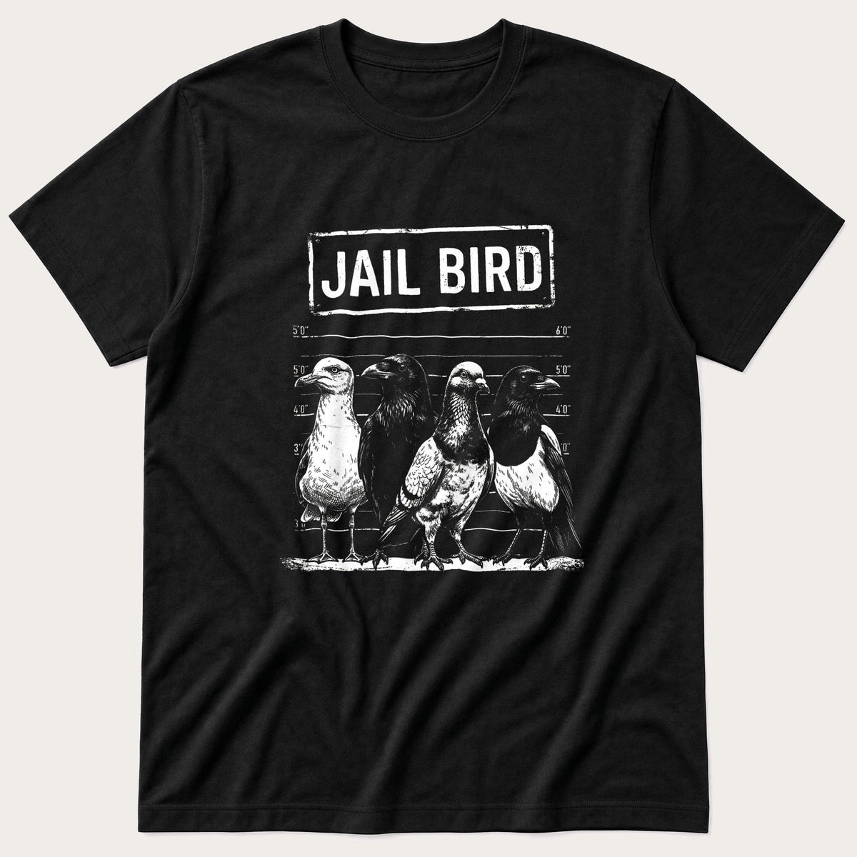 Jail Bird 3 — Black T-Shirt