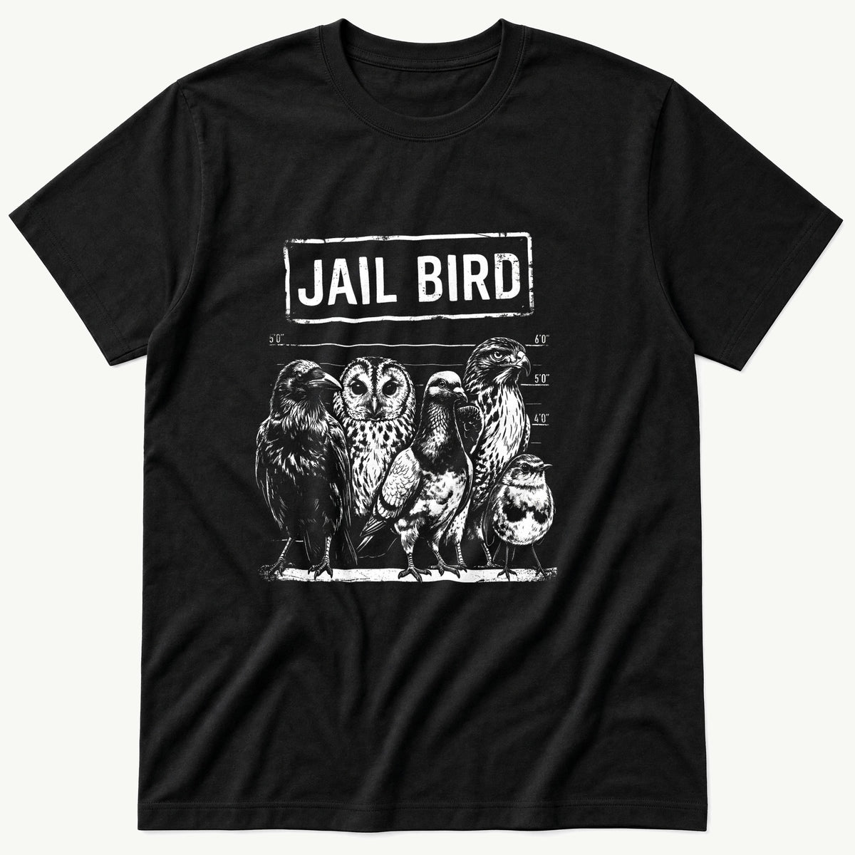 Jail Bird 5 — Black T-Shirt