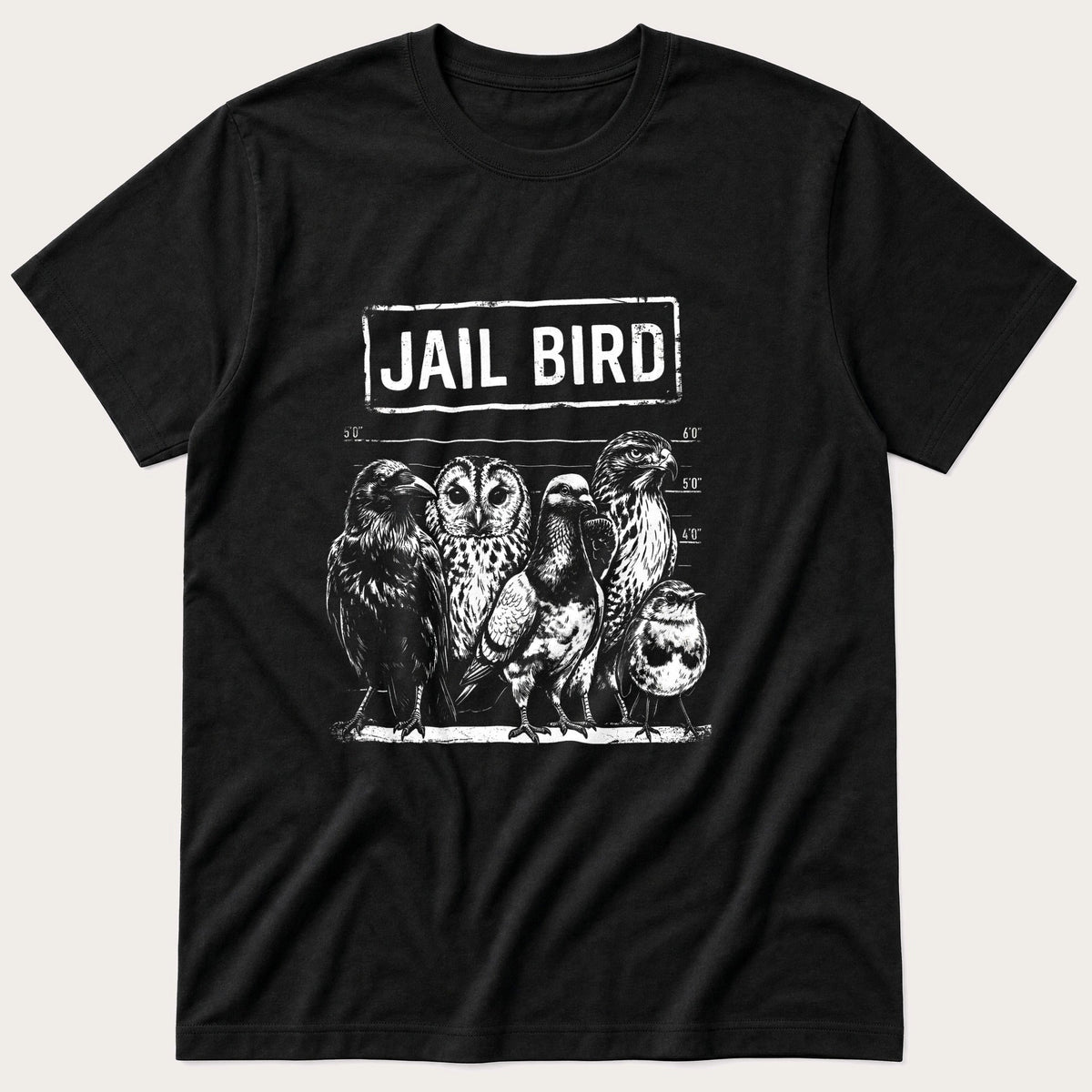 Jail Bird 5 — Black T-Shirt