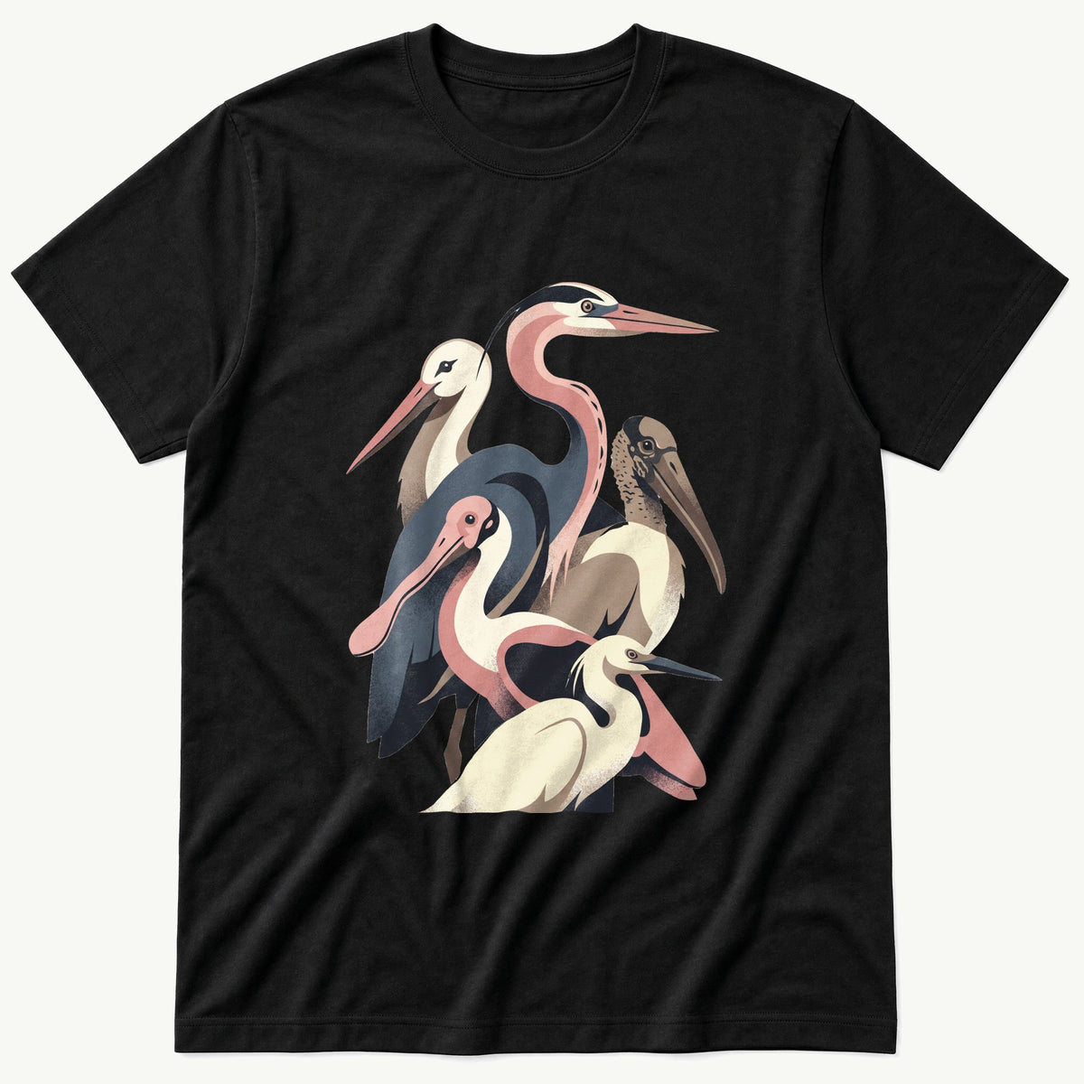 Lake Bird Breeds 77 — Black T-Shirt