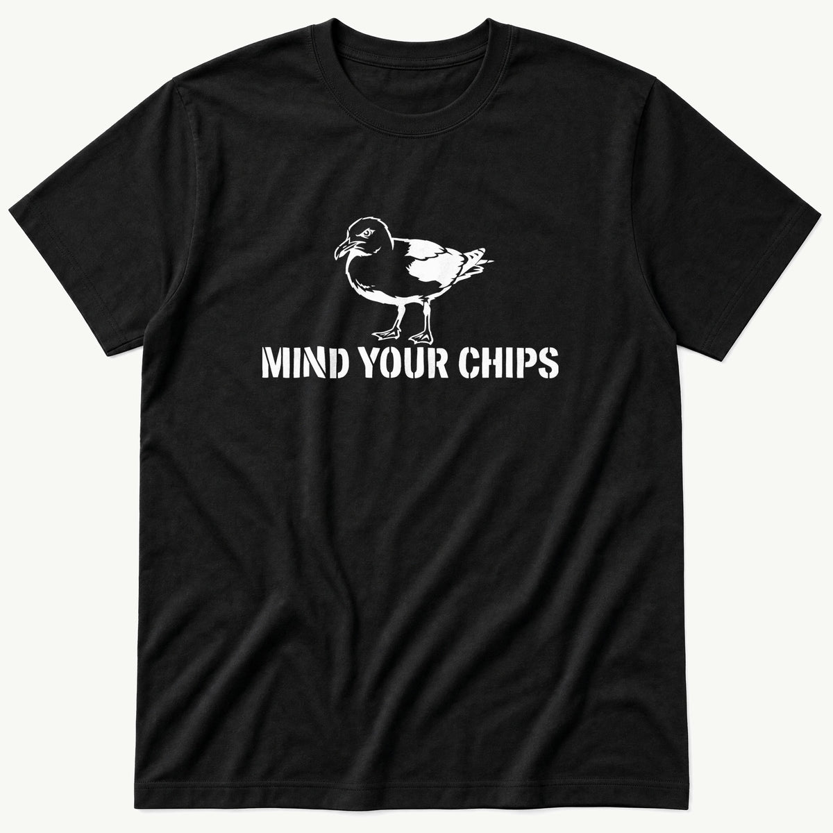 Mind Your Chips — Black T-Shirt