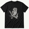 Mono Owl Print — Black T-Shirt