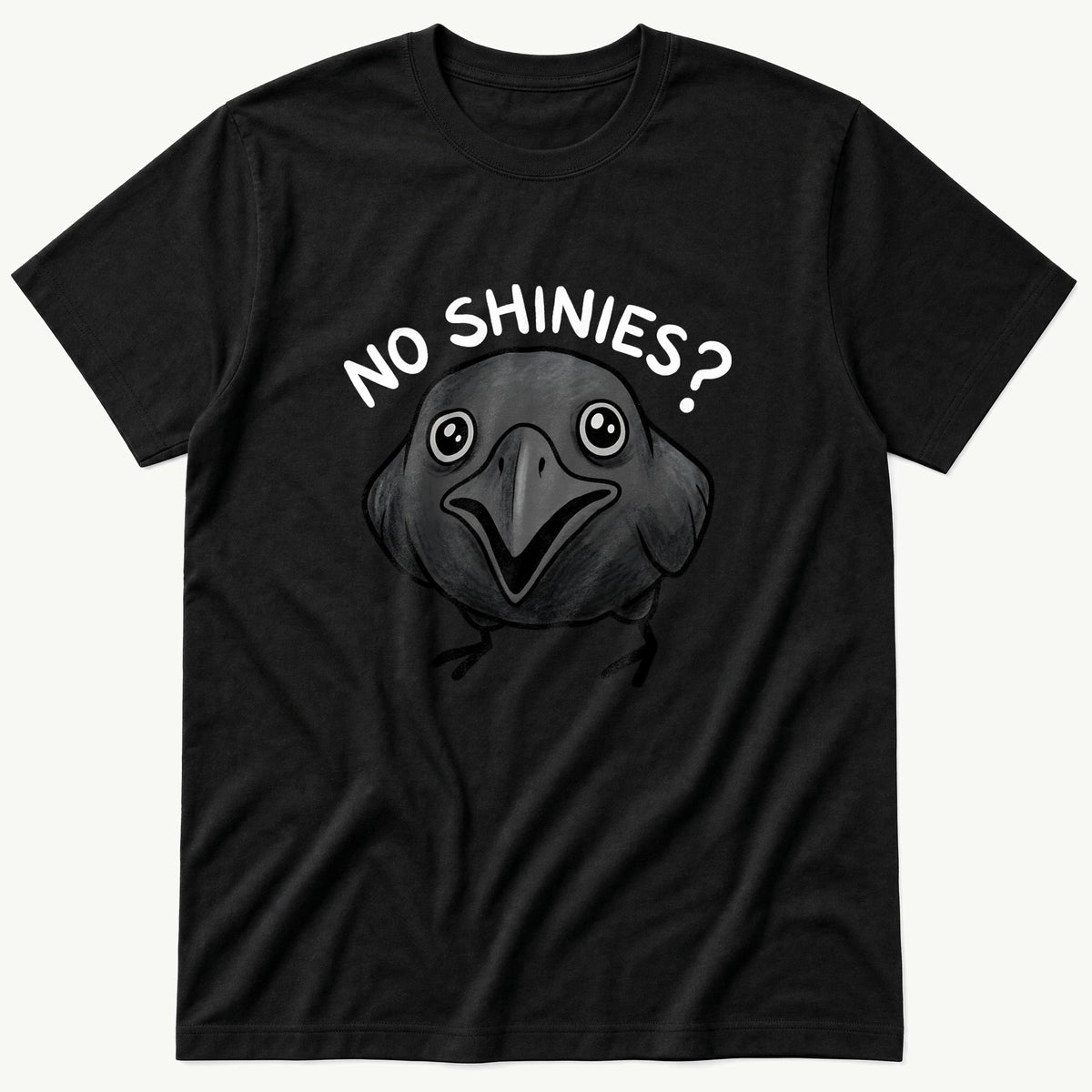 No Shinies Crow vw — Black T-Shirt