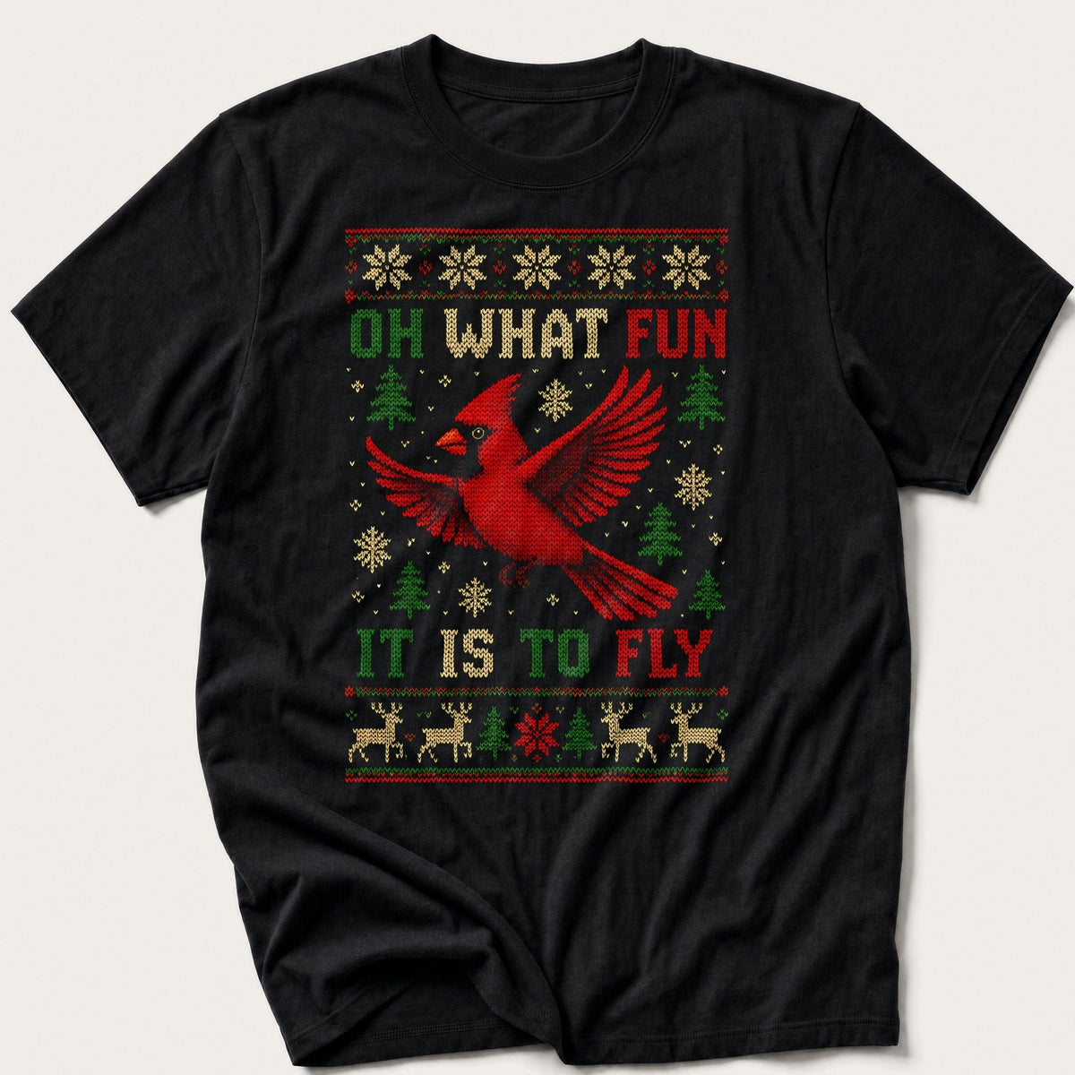 Oh What Fun It Is To Fly — Black T-Shirt