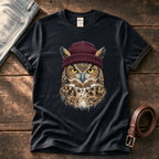 Owl Wool Hat 3 — Black Comfort Colors tee