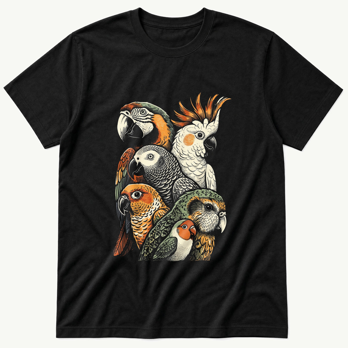 Parrot Breeds 3 — Black T-Shirt