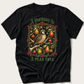 Partridge In A Pear Tree Framed — Black T-Shirt