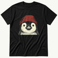 Penguin Beanie 4 — Black T-Shirt