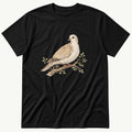 Pigeon On Branch 56 — Black T-Shirt