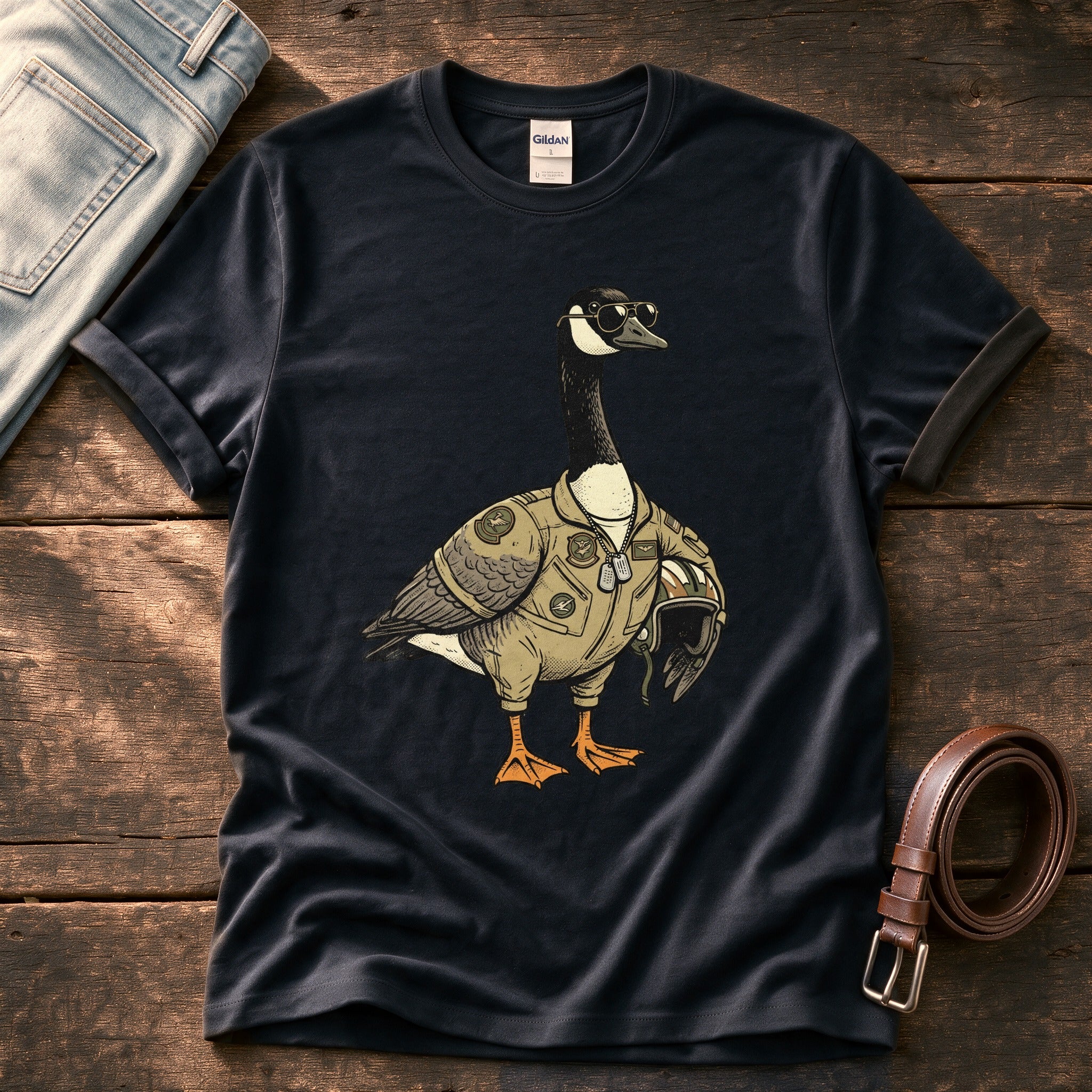 Pilot Goose — Black Comfort Colors tee