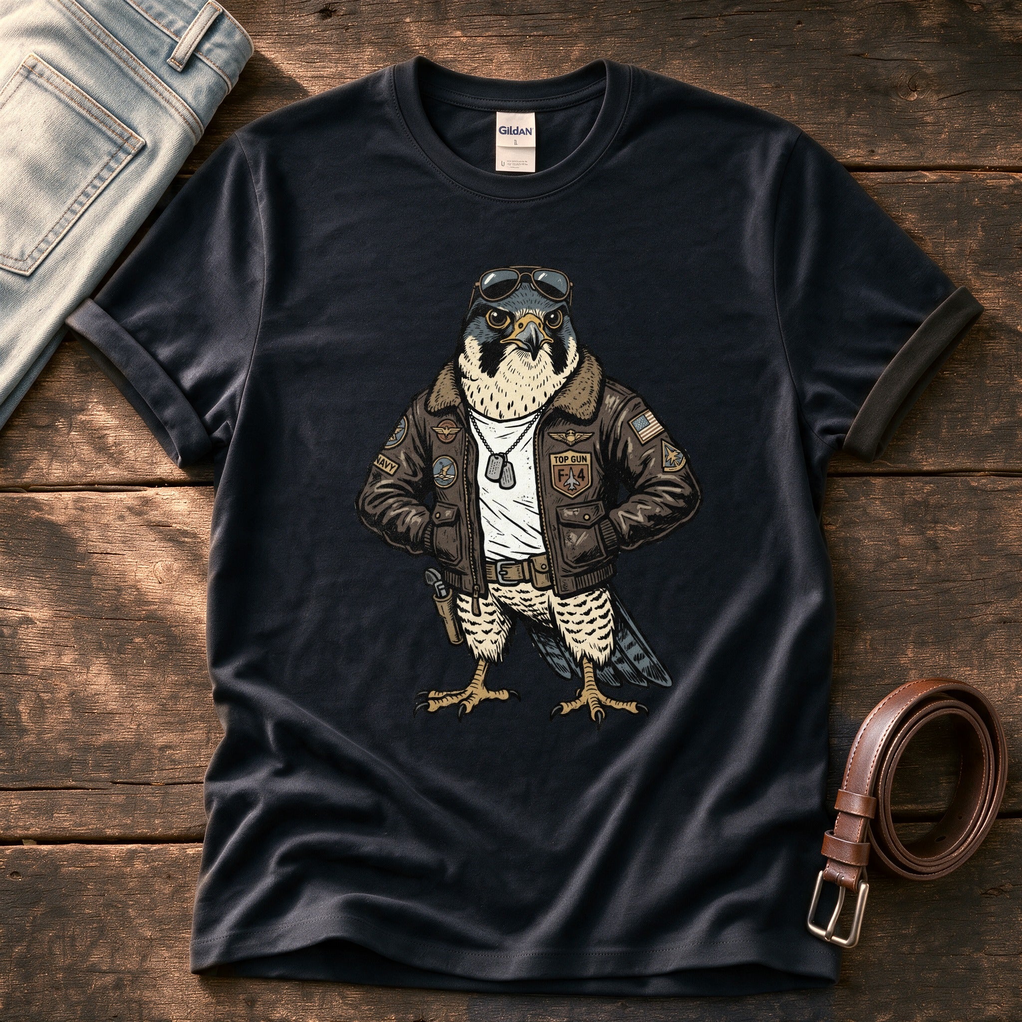 Pilot Hawk — Black Comfort Colors tee
