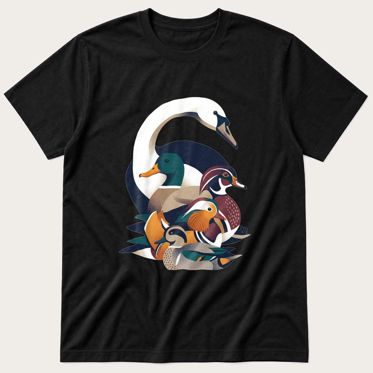 Pond Bird Breeds 12 — Black T-Shirt