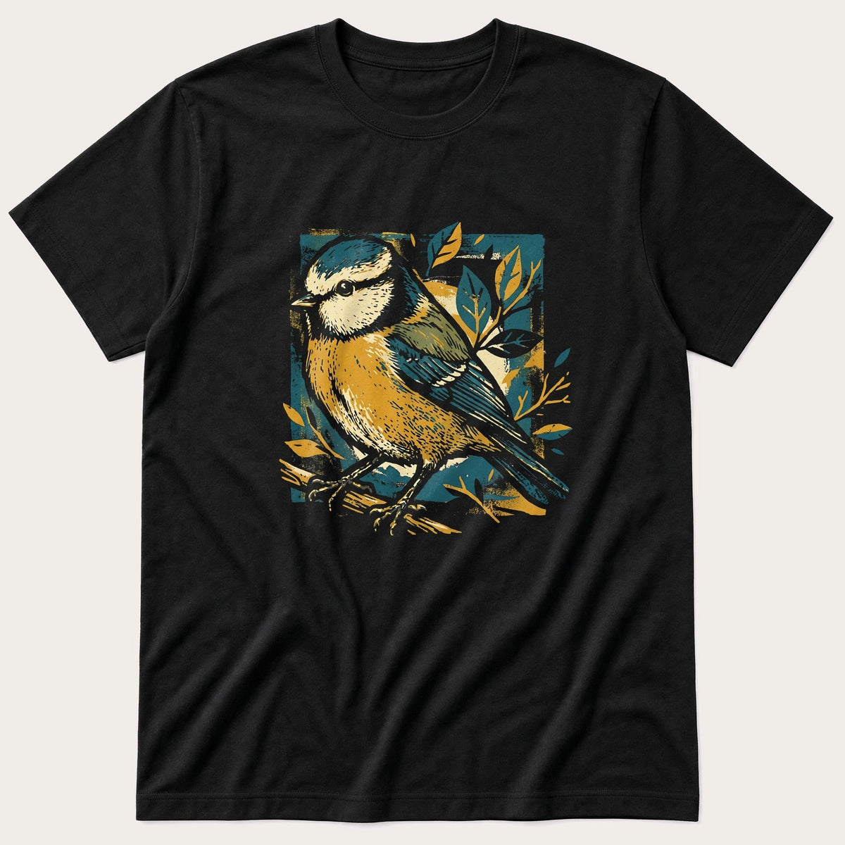 Print BlueTit — Black T-Shirt