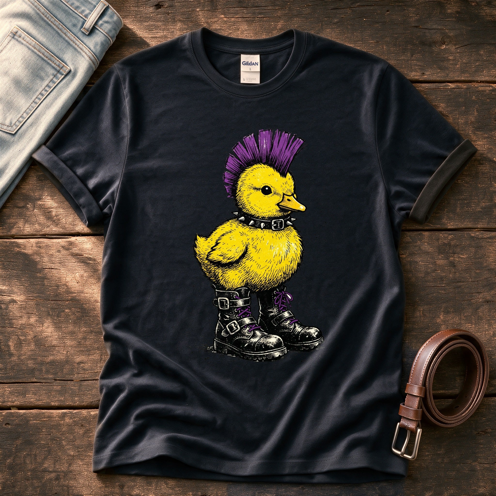 Punk Duck 1 — Black Comfort Colors tee