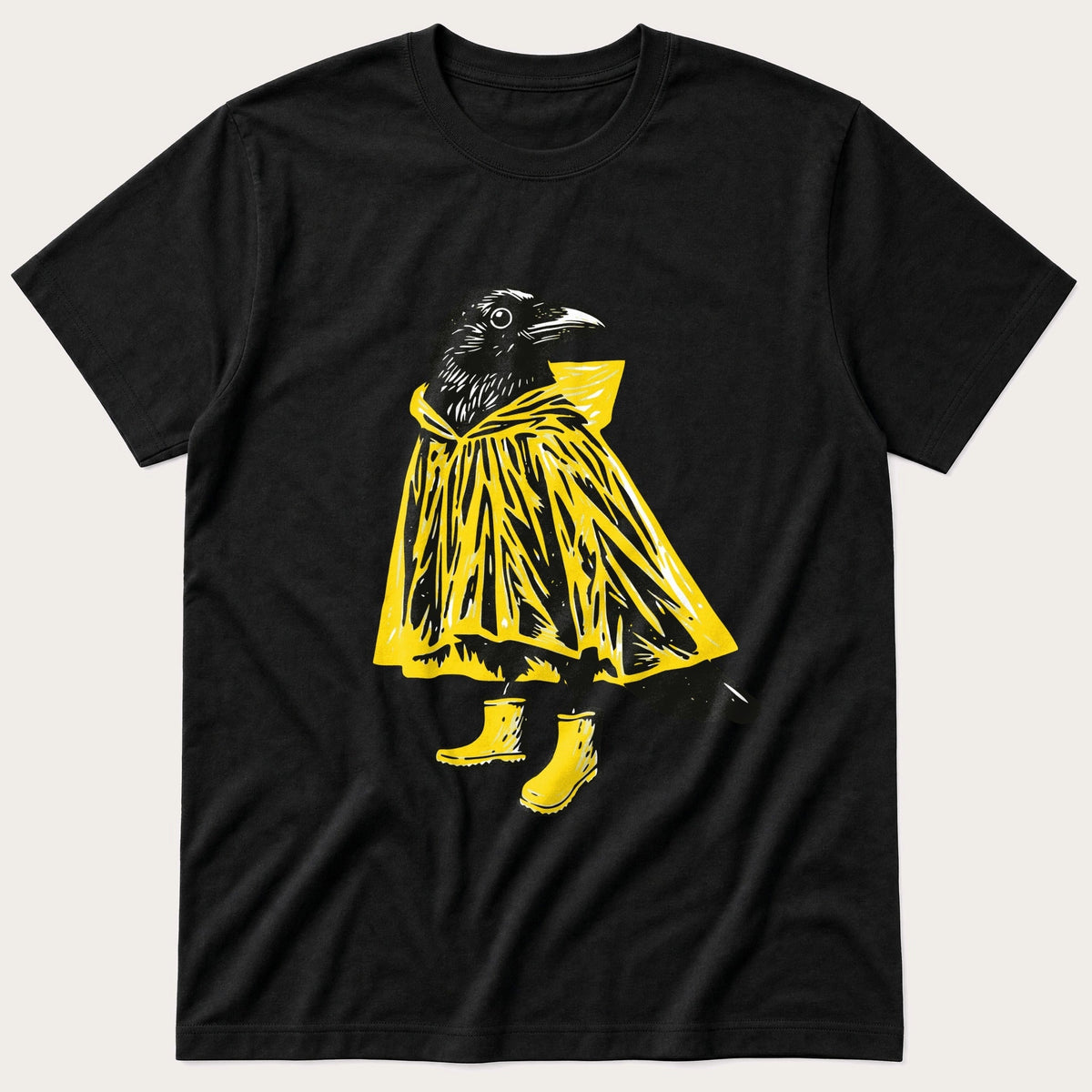 Raincoat Crow 66 — Black T-Shirt