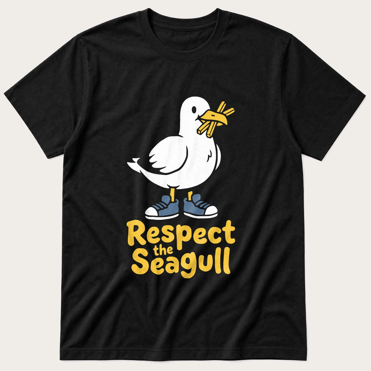 Respect The Seagull — Black T-Shirt