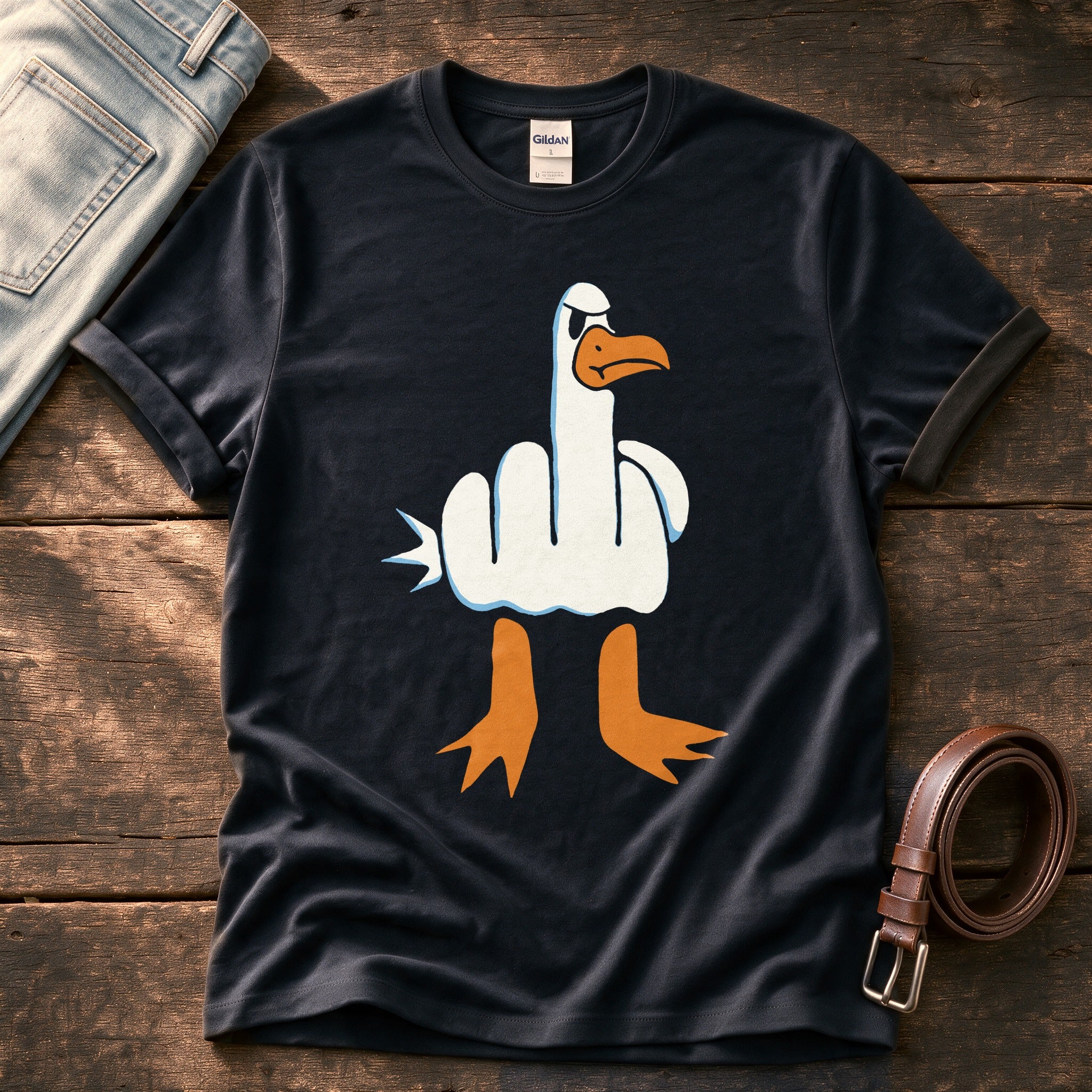 Rude Seagull — Black Comfort Colors tee