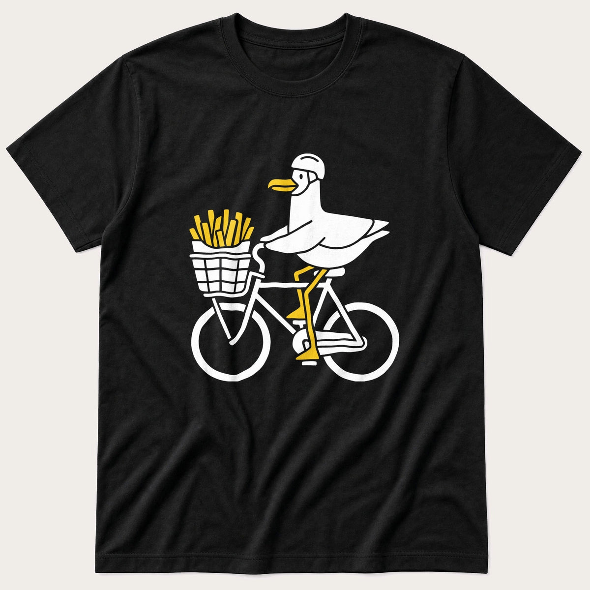 Seagull Bike 3 — Black T-Shirt