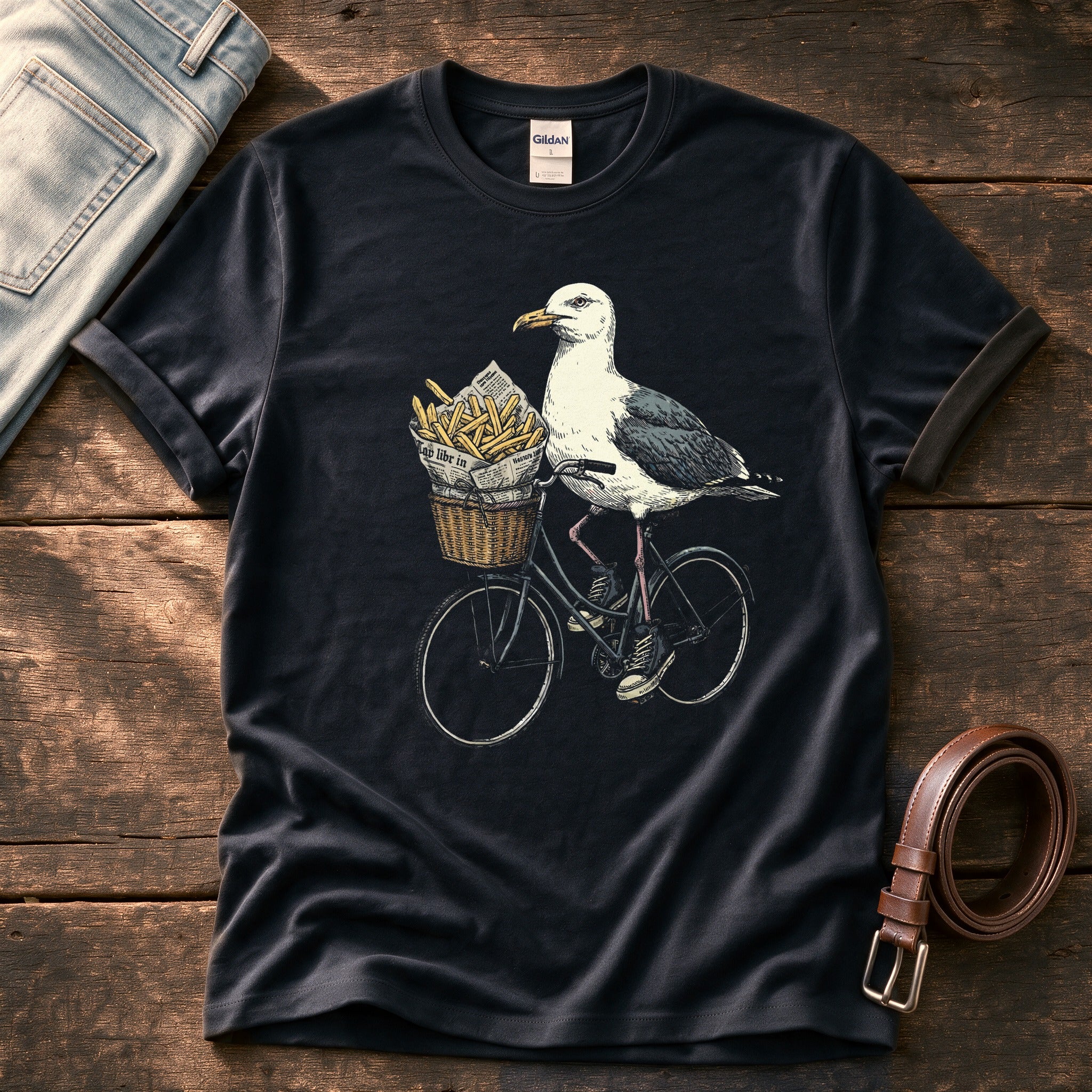 Seagull Bike 67 — Black Comfort Colors tee